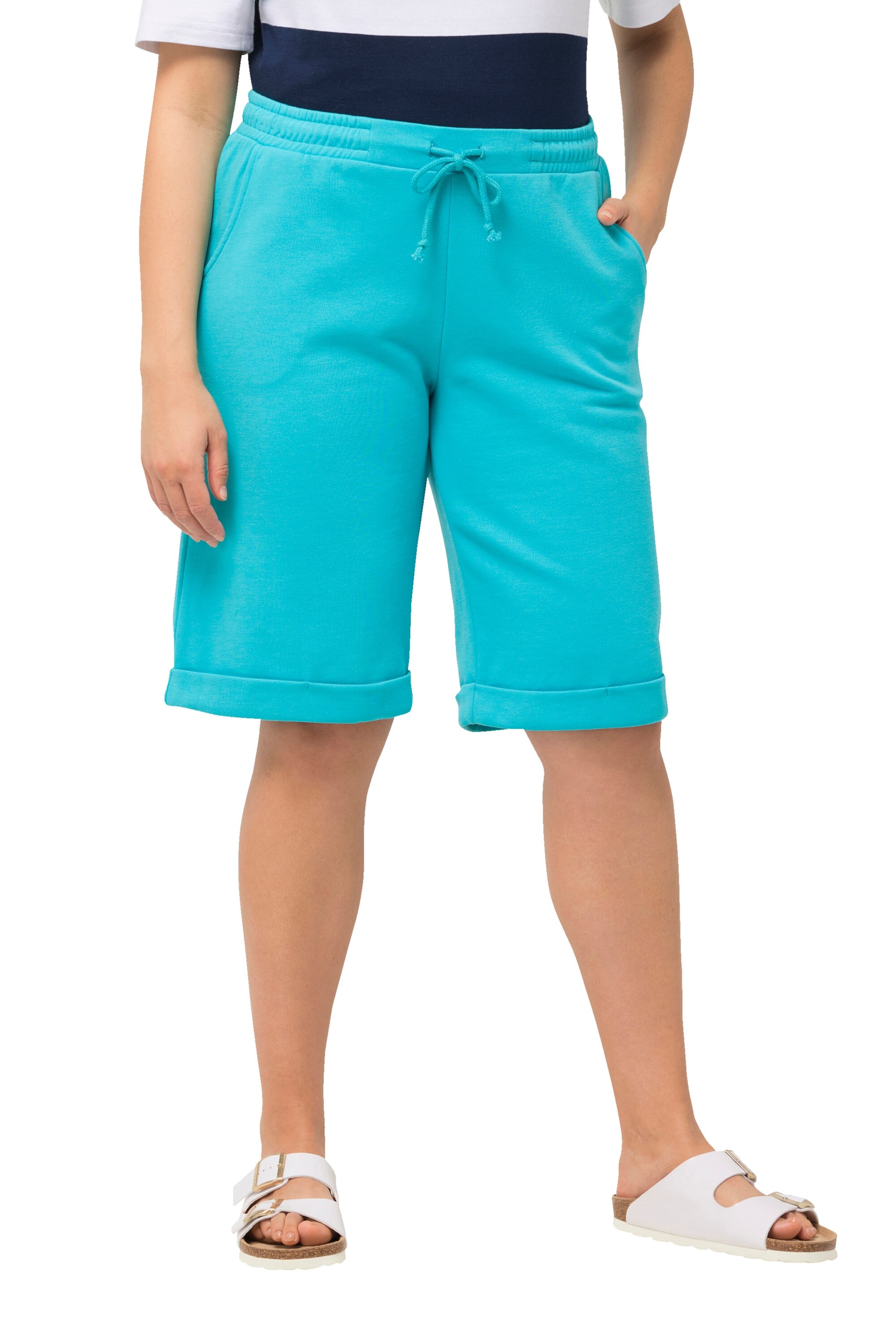 Ulla Popken Regular Broek in Blauw: voorkant