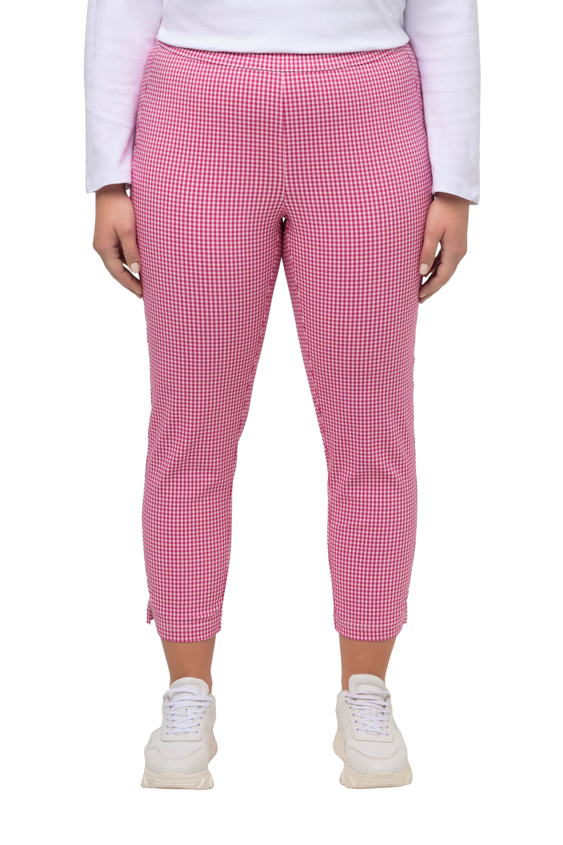 Ulla Popken Slimfit Hose 'Sienna' in Pink: Vorderseite