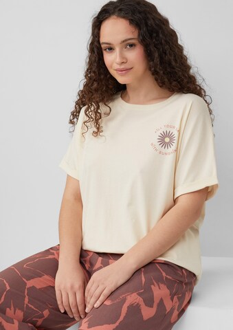 T-shirt QS en beige : devant