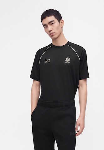 EA7 Emporio Armani Tapered Sportbyxa 'NATURAL VENTUS7' i svart