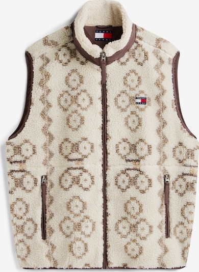 Tommy Jeans Prsluk u ecru/prljavo bijela / smeđa / svijetlosmeđa / crvena, Pregled proizvoda