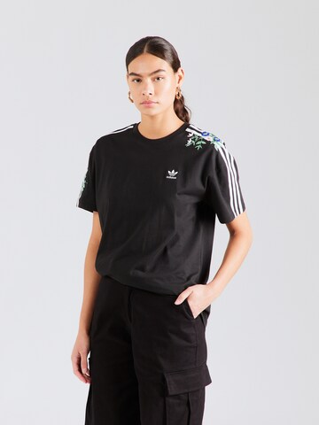 ADIDAS ORIGINALS Paita 'Floral Loose ' värissä musta: etupuoli