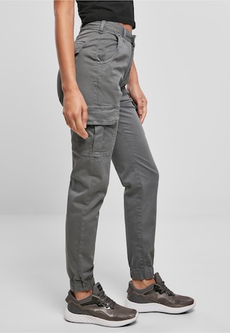 Effilé Pantalon cargo ' Ladies High Waist Cargo Pants ' Urban Classics en gris