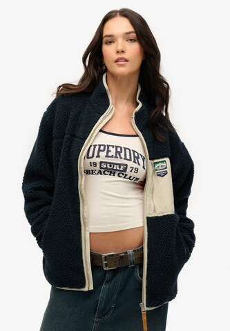 Superdry Fleece jas in Blauw