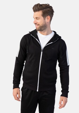 Stooker Men Sweatjacke 'Stewart' in Schwarz: Vorderseite