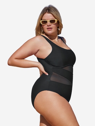 Cupshe Bustier Badeanzug in Schwarz