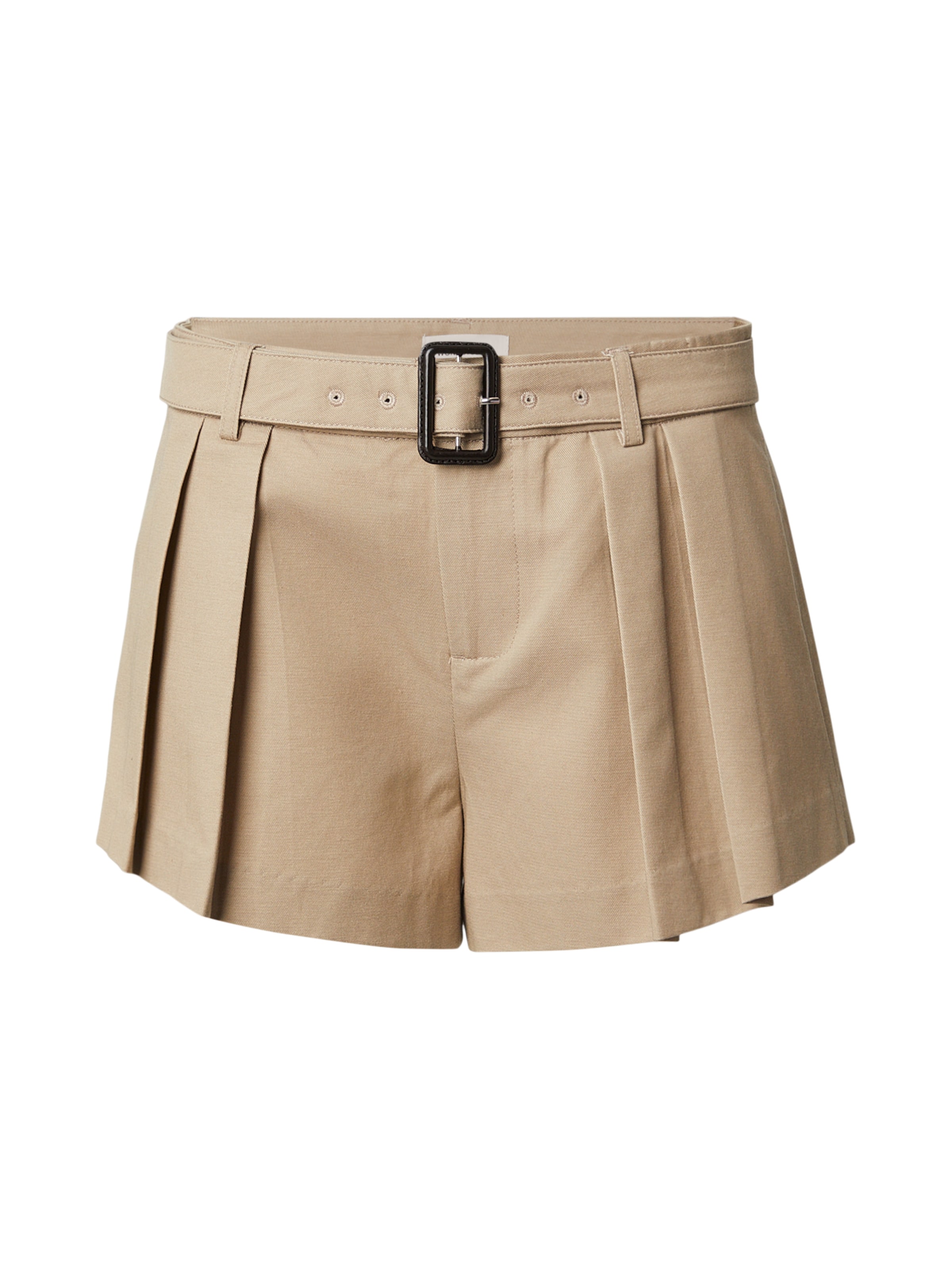 About You x Laura Wontorra Свободный крой Брюки со складками в Бежевый: спереди