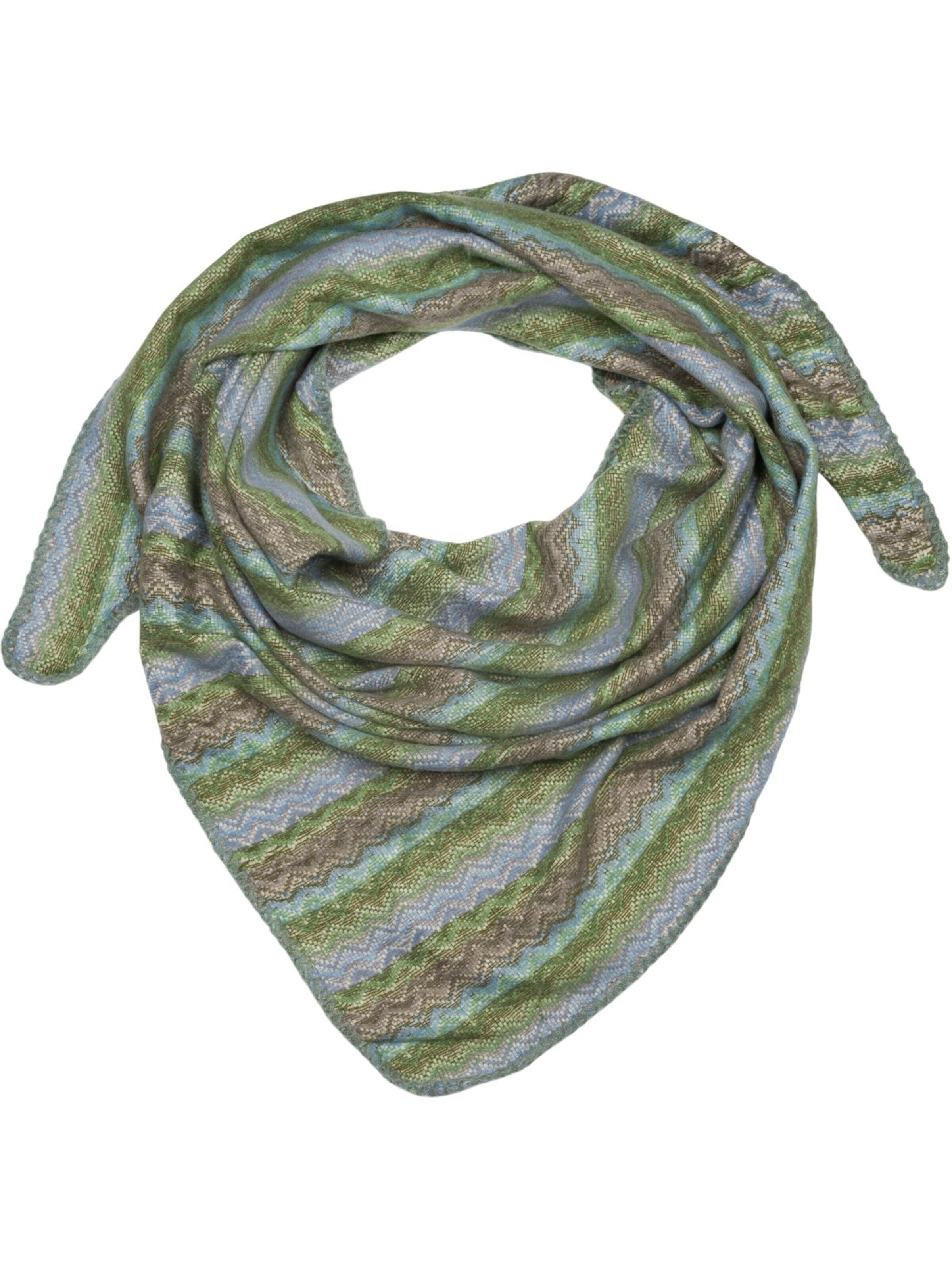 styleBREAKER Tuch 'Dreieckstuch Zick-Zack Webmuster'‌‌‌‌‌‌‌‌‌ in Grün: Vorderseite