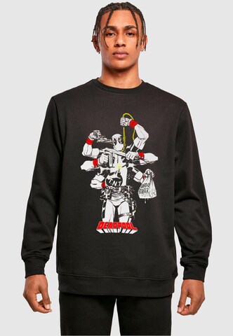 ABSOLUTE CULT Sweatshirt 'Deadpool - Multitasking' in Zwart: voorkant