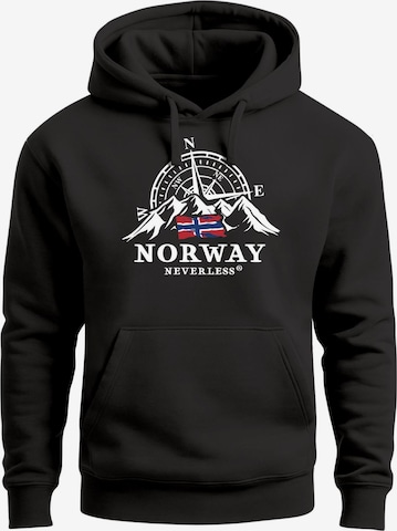 Neverless Sweatshirt 'Norway Kompass' in Schwarz: Vorderseite