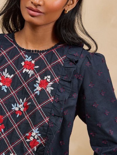 Camicia da donna in XS love & roses di colore navy / blu chiaro / rosso / bianco, Visualizzazione prodotti