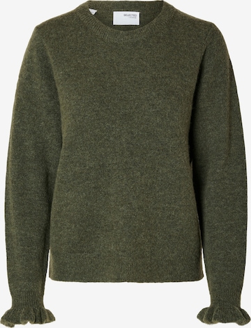 SELECTED Sweter 'LULU' w kolorze zielony: przód