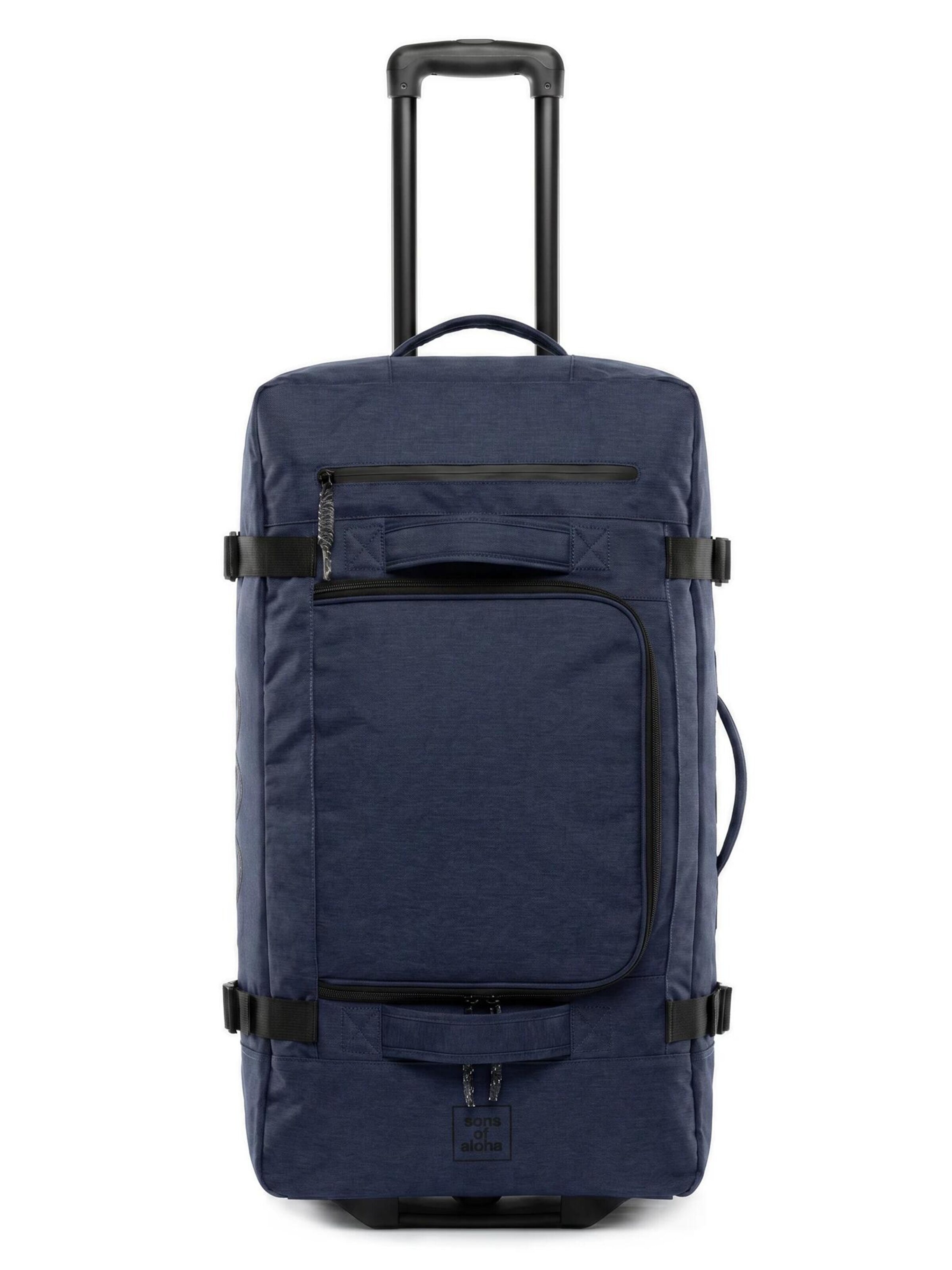 SONS OF ALOHA Travel Bag 'XXL Reisetasche mit Rollen KANE groß Duffle bag Rollkoffer' in Blue: front