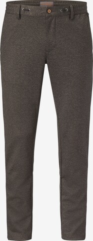 REDPOINT Tapered Chino Pants in Brown: front