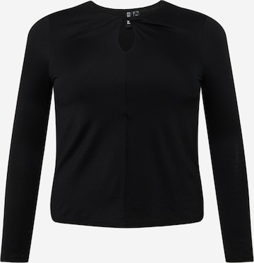 PIECES Curve Shirt 'MINA' in Zwart: voorkant