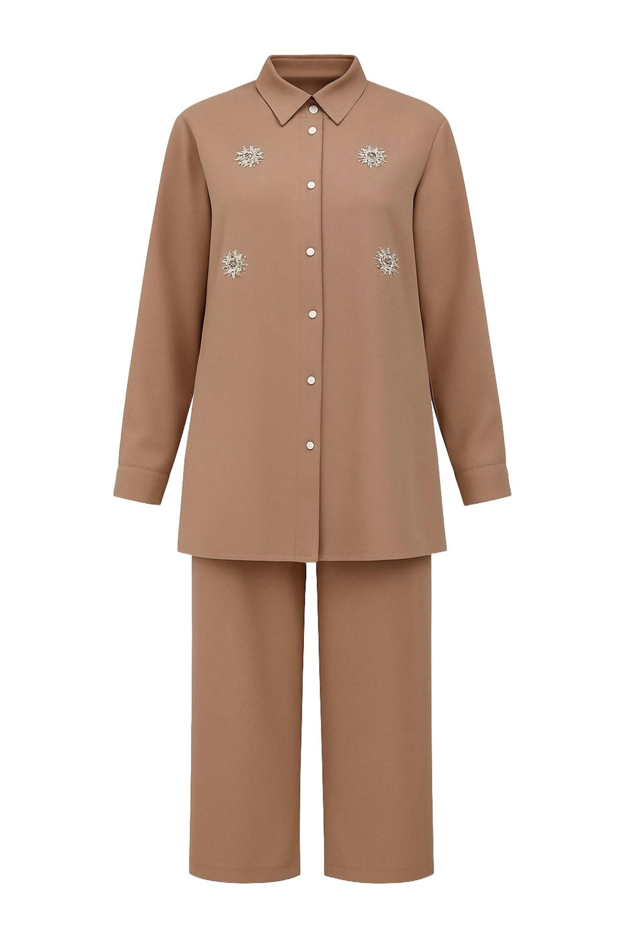 MODAMIHRAM Pantsuit in Brown: front