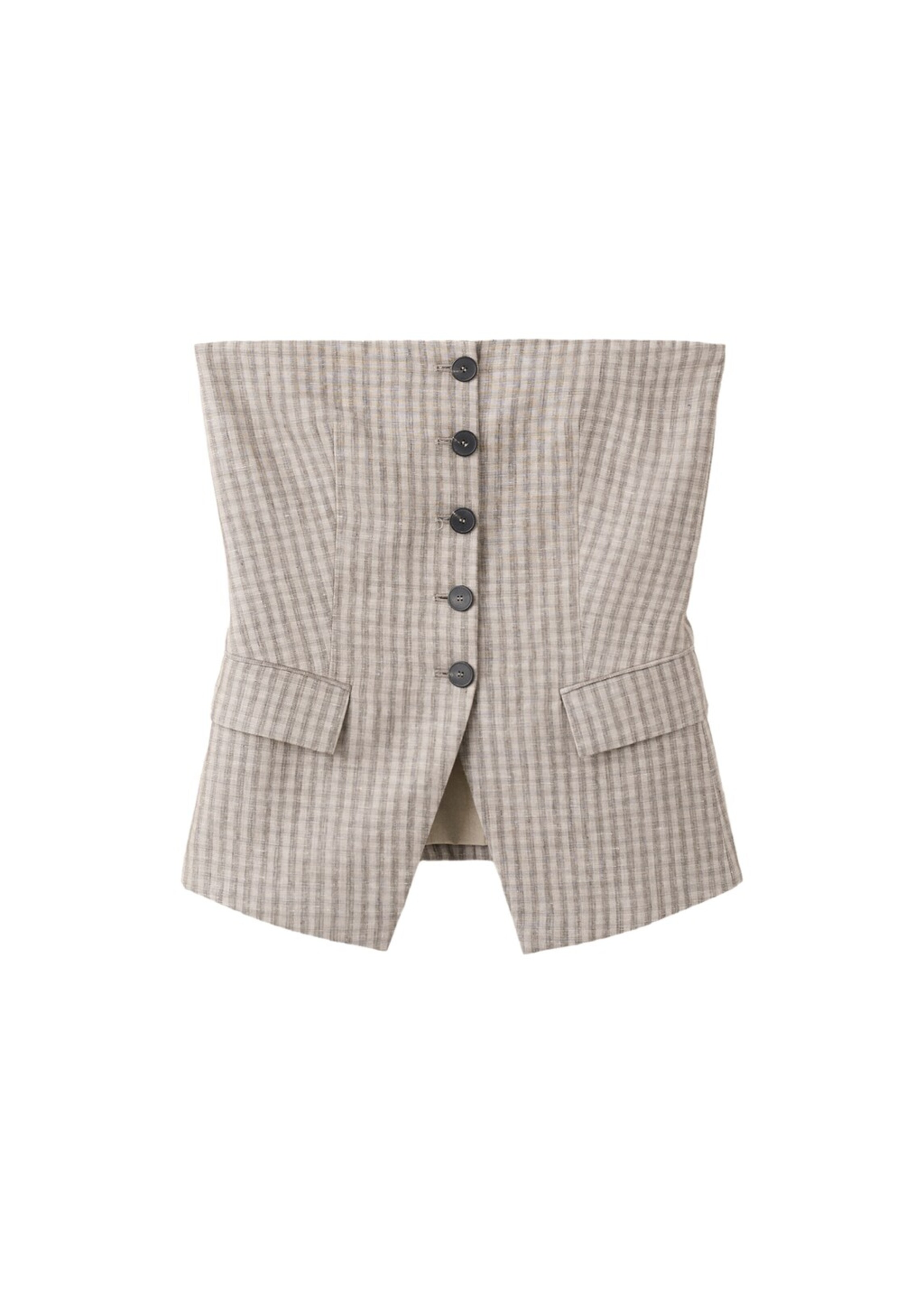 MANGO Top 'Felix' in S in Taupe / Light grey, Item view