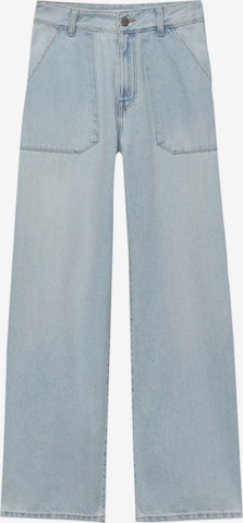 Pull&Bear Wide leg Jeans in Blue: front