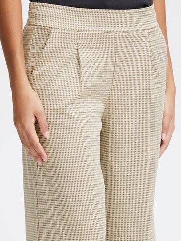 ICHI Wide leg Pleat-front trousers 'KATE' in Beige