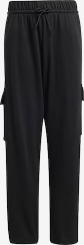ADIDAS SPORTSWEAR Свободный крой Спортивные штаны 'Essentials' в Черный: спереди