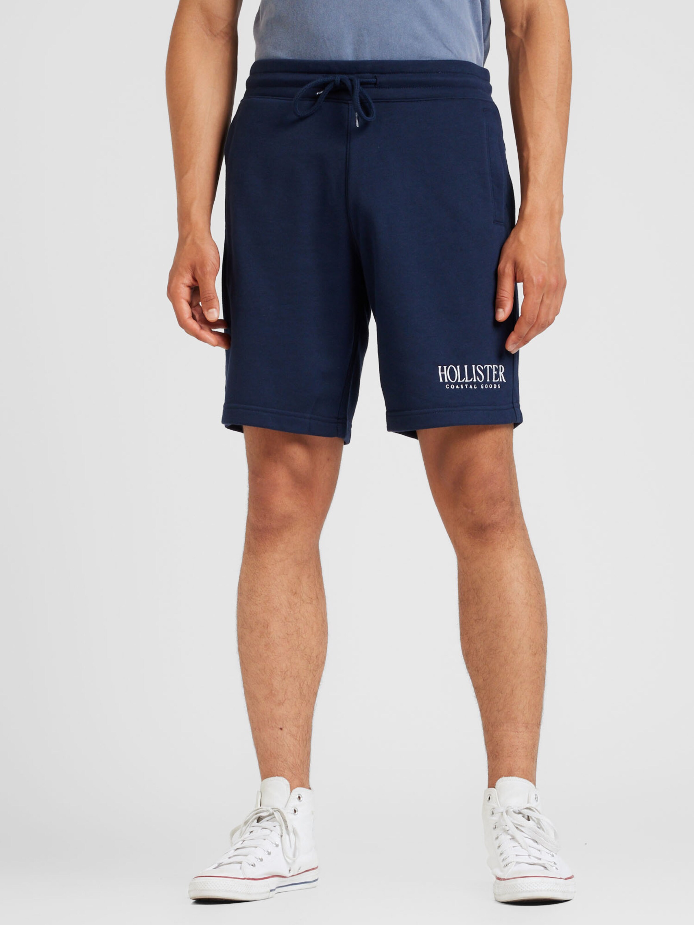 HOLLISTER Regular Trousers FLEECE TECH in Navy ABOUT YOU