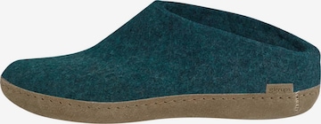 Glerups Slippers 'Ledersohle' in Blue: front