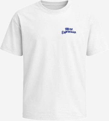 Neverless Shirt 'More Espresso' in Weiß: Vorderseite
