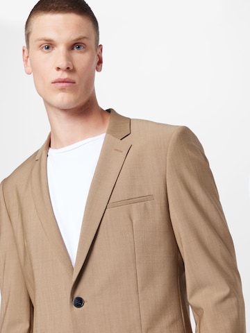 HUGO Red Slim fit Suit 'Arti Hesten' in Brown