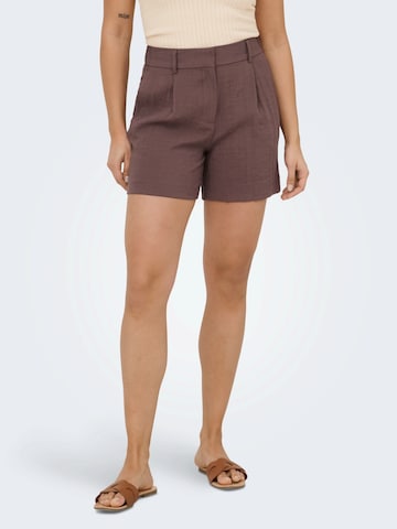 ONLY Regularen Hlače z naborki 'ONLITA' | rjava barva: sprednja stran