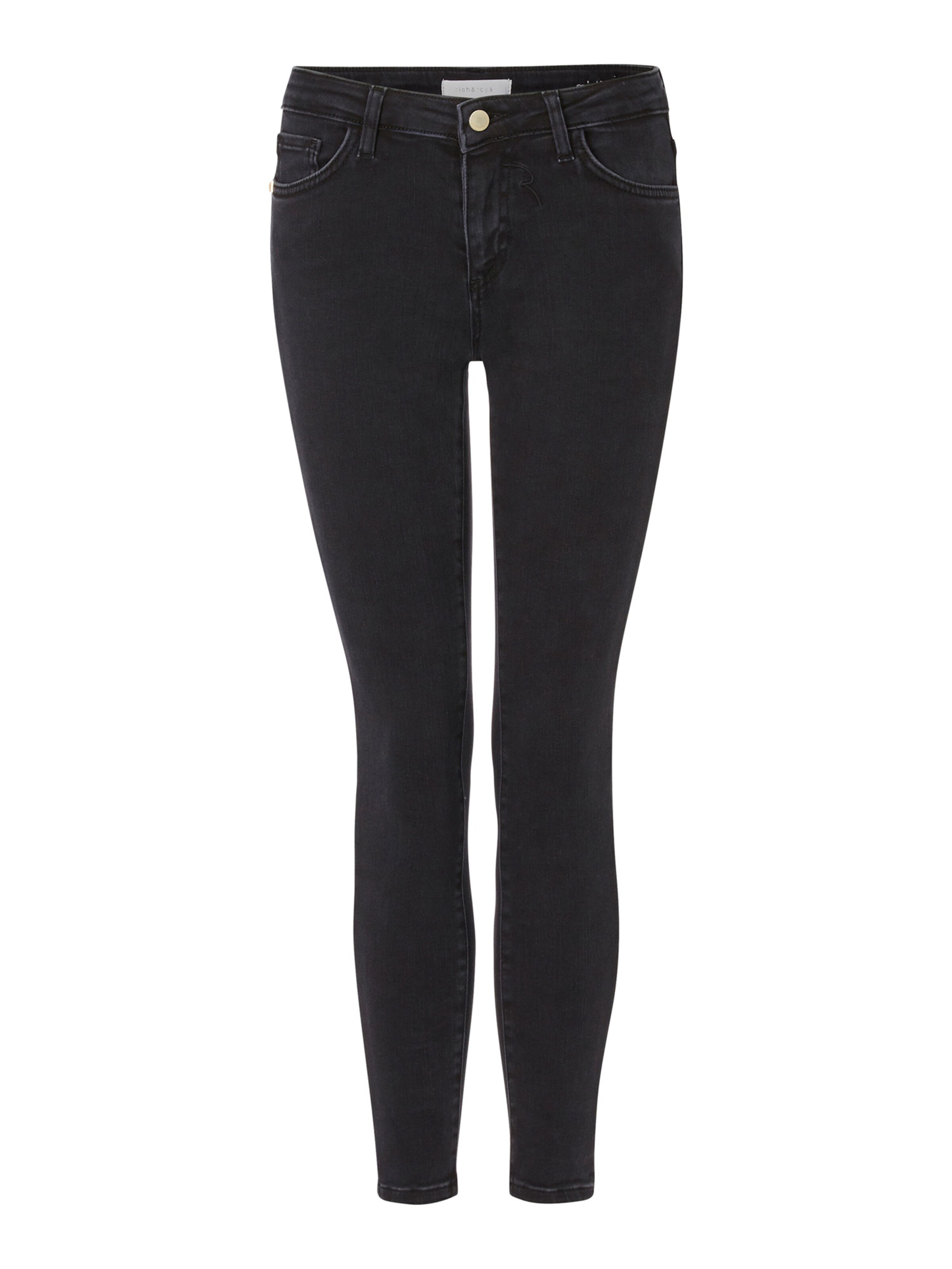 melns Rich & Royal Šaurs Džinsi: no priekšpuses