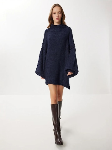 Happiness İstanbul Gebreide jurk in Blauw