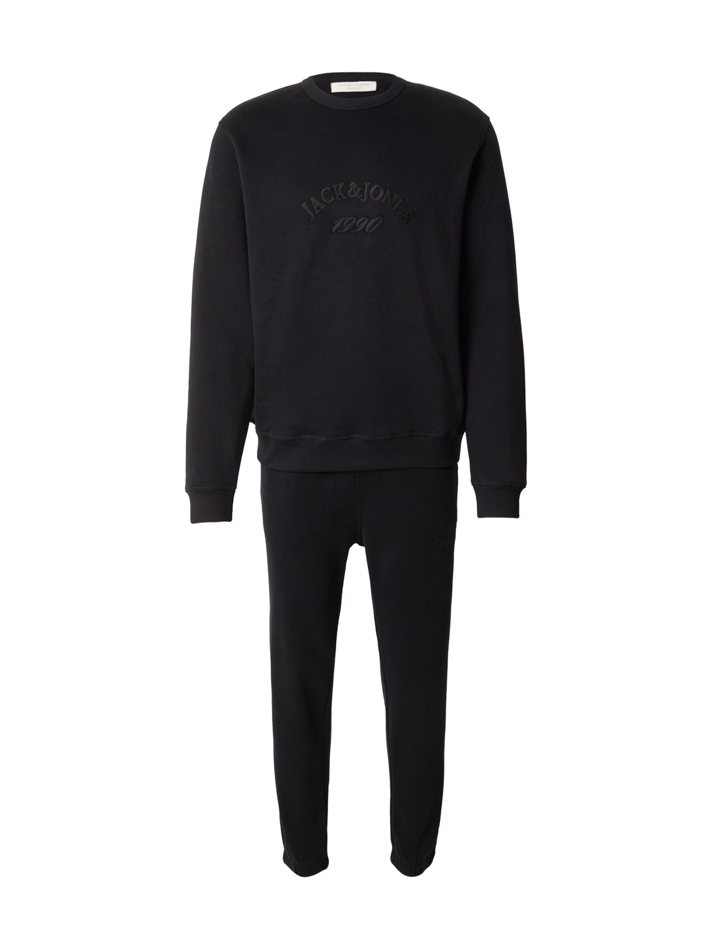 JACK & JONES Облекло за бягане 'JORBLEECKER' в черно: отпред