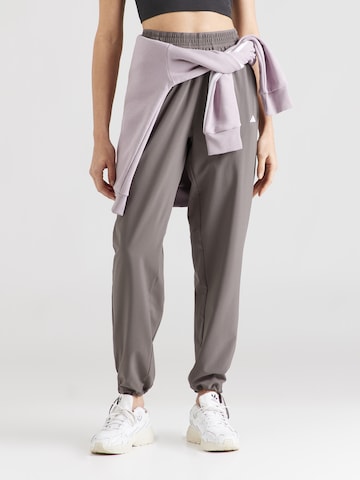 ADIDAS PERFORMANCE Wide leg Workout Pants in Grey: front