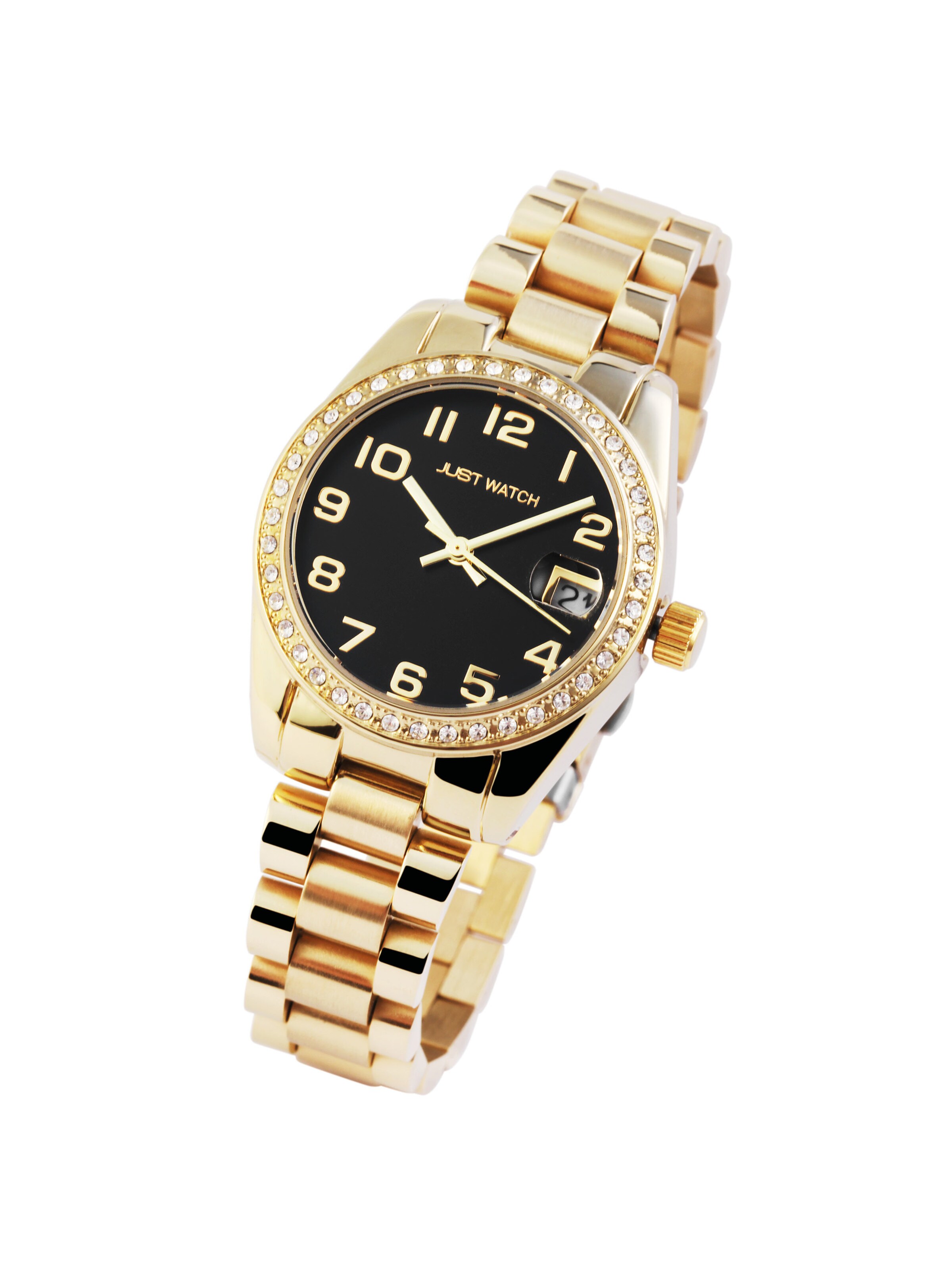 Just Watch Analog Watch 'Emmi, Datumsanzeige' in Gold