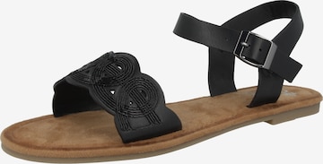 Rieker Sandalen met riem in Zwart: voorkant