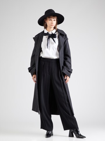 Banana Republic Wide leg Bandplooibroek in Zwart