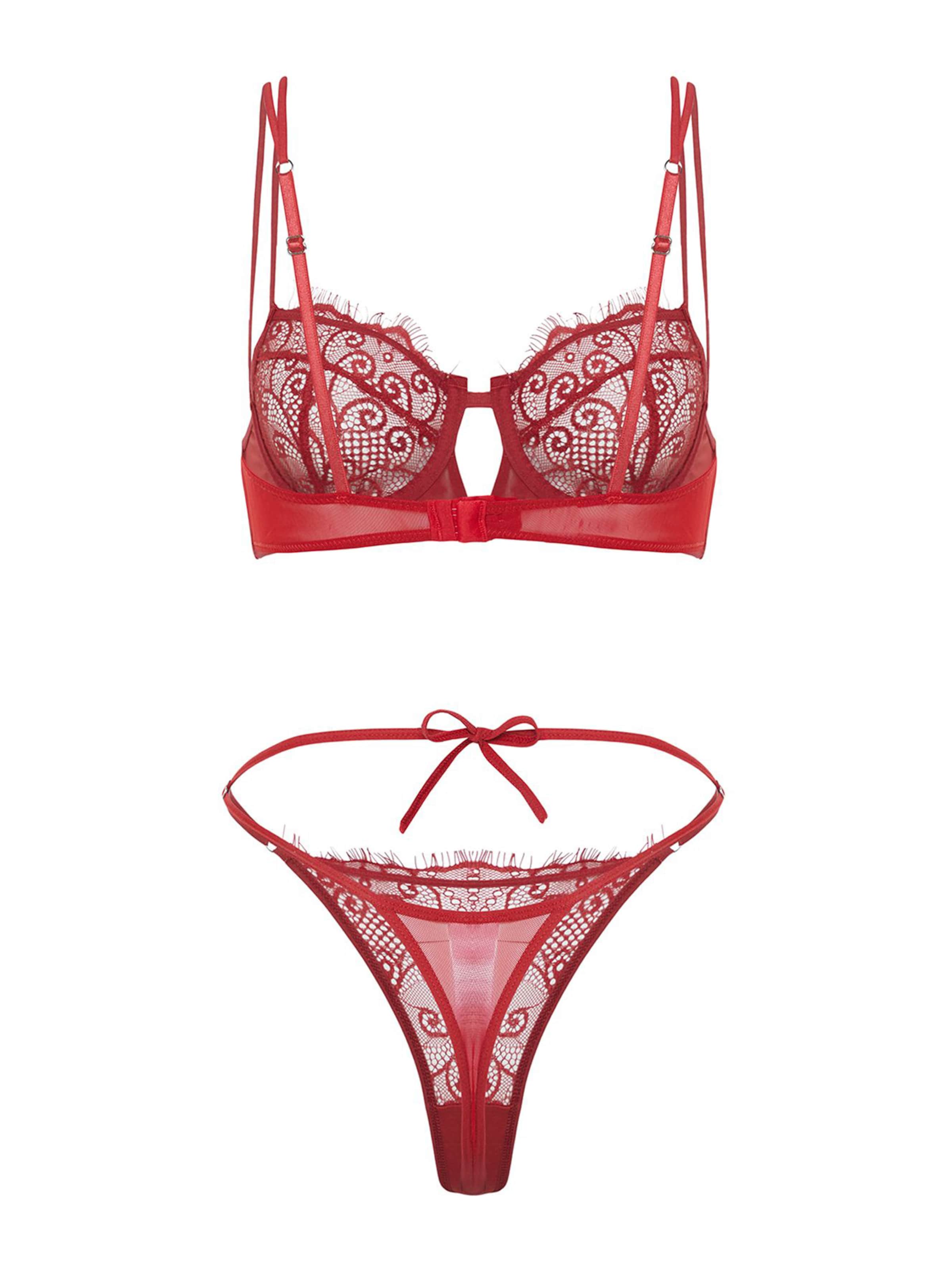 Trendyol Balconette Wäsche-Sets in Rot