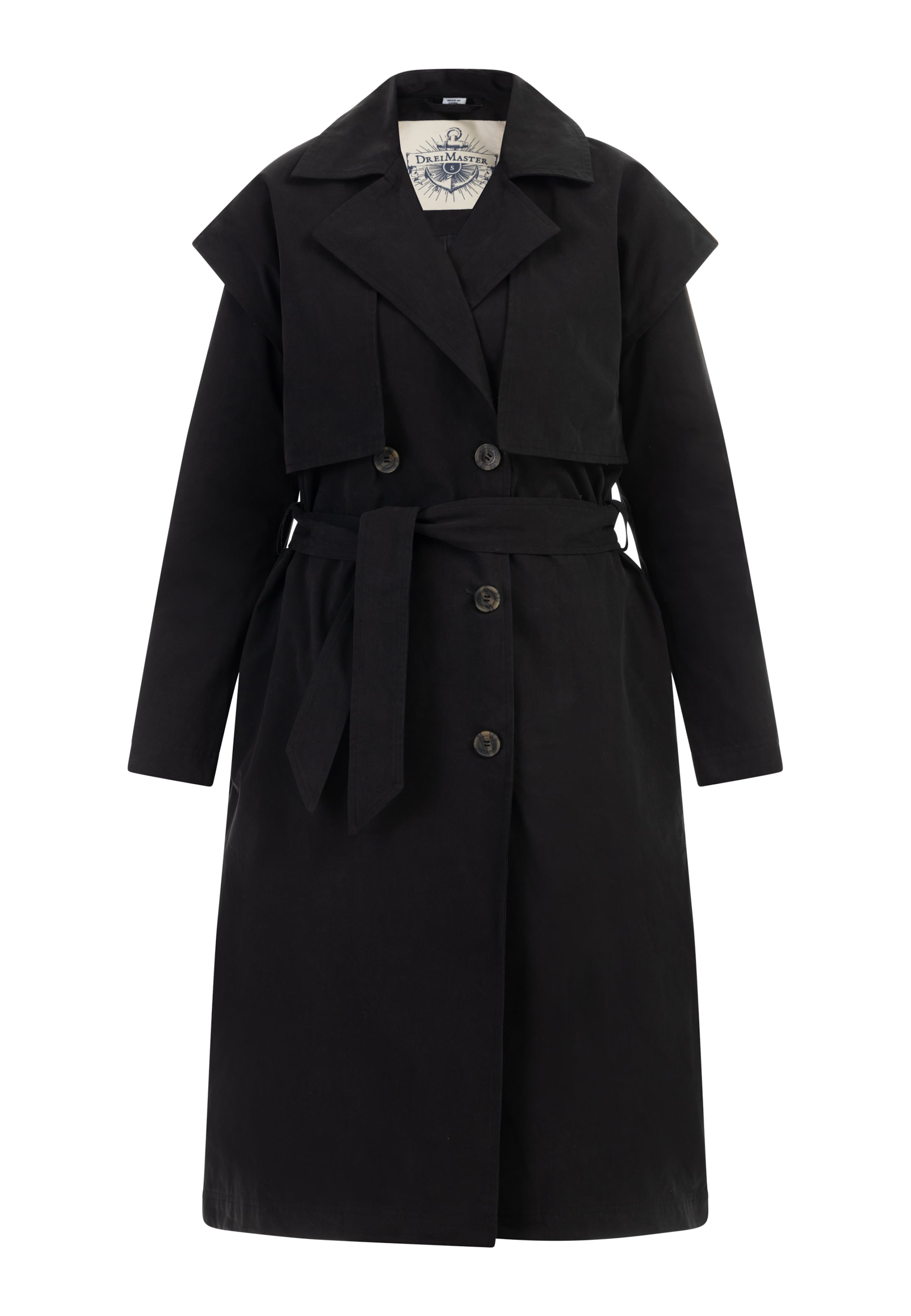 DreiMaster Vintage Between-seasons coat in Black: front