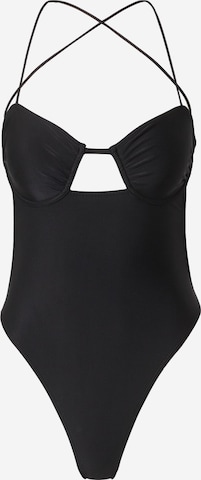 Nasty Gal Swimsuit in Black: front