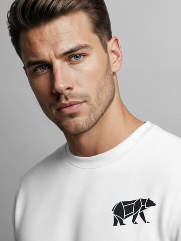 Neverless Sweatshirt 'Bär Lineart Polygon' in White