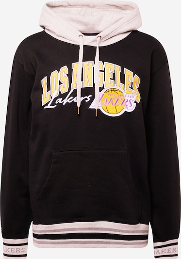 Mitchell & Ness Sweat-shirt 'LA LAKERS' en jaune / gris chiné / noir, Vue avec produit