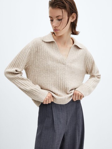 MANGO Pullover 'BOWL' in Beige: predná strana