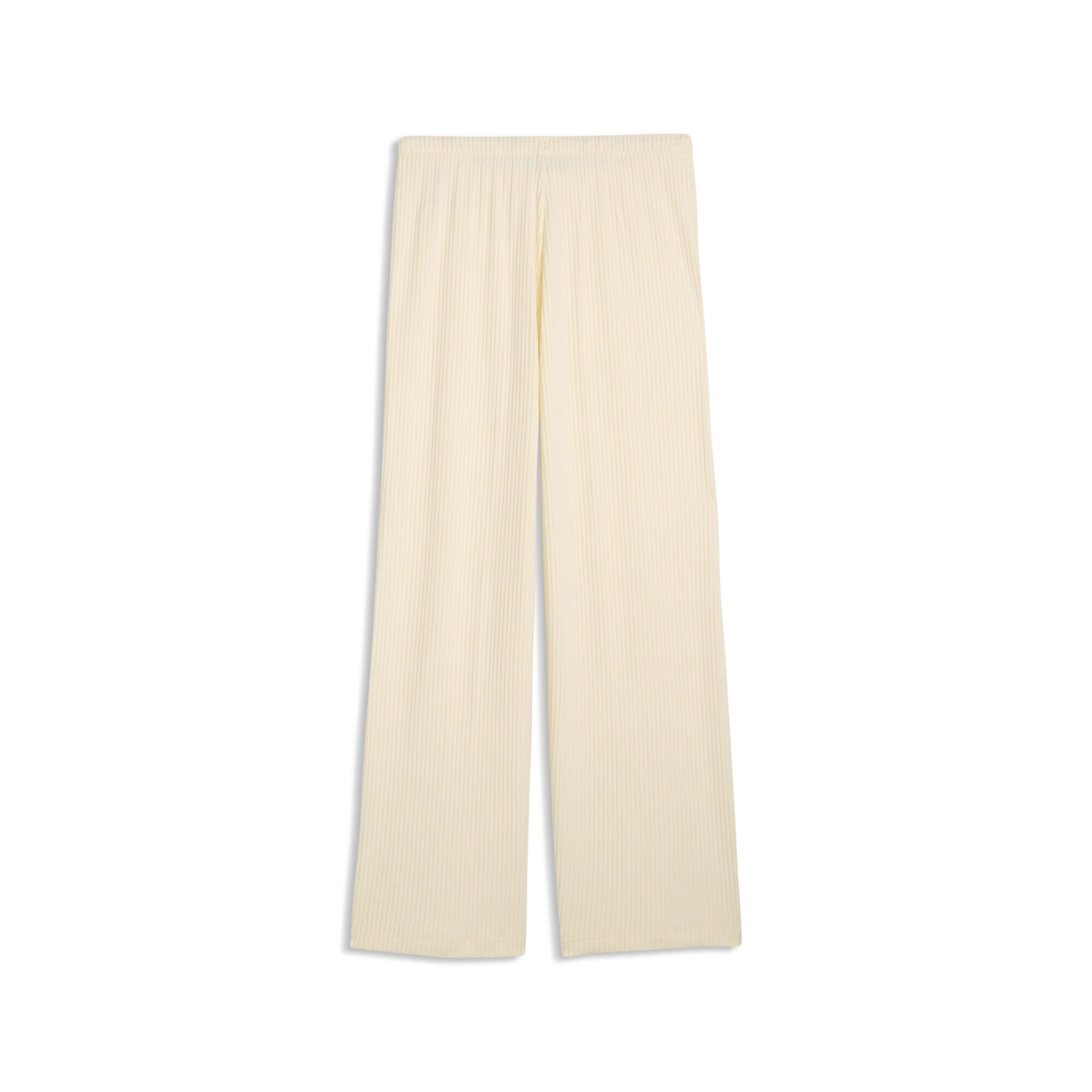 PUMA Wide leg Broek 'Essentials' in Geel