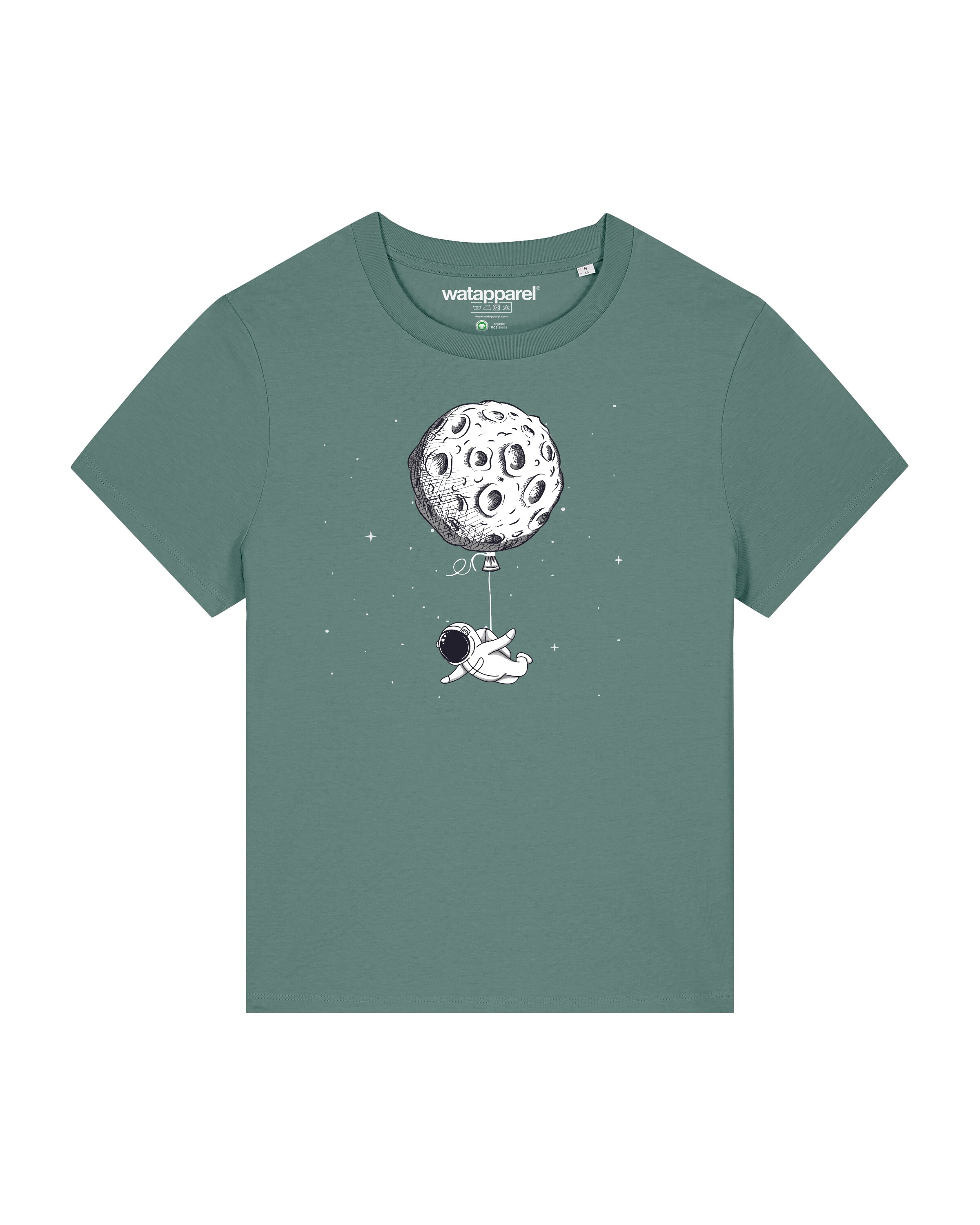 Watapparel Shirt 'Funny Spaceman' in Groen: voorkant