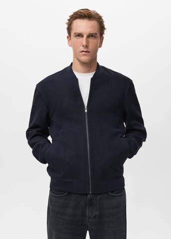 MANGO MAN Sweatjacke 'Alludiab' in Blau: Vorderseite