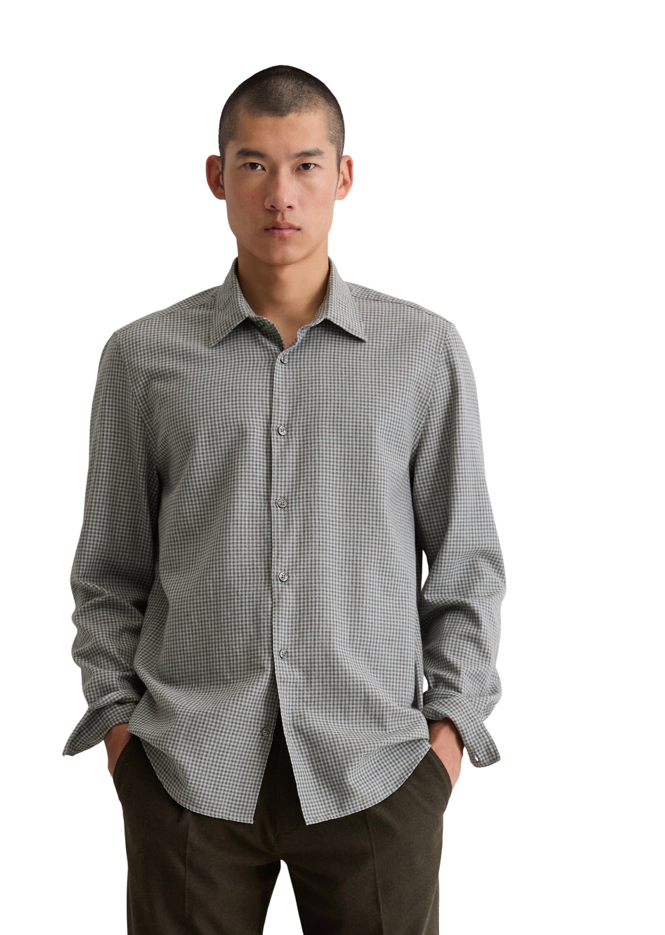 Marc O'Polo Comfort fit Button Up Shirt in Blue: front