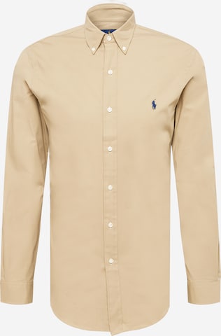 Polo Ralph Lauren Button Up Shirt in Beige: front
