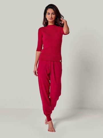 YOU LOOK PERFECT Trui 'PULLOVER DARIA - Kurzarm Pullover mit Stehkragen' in Rood