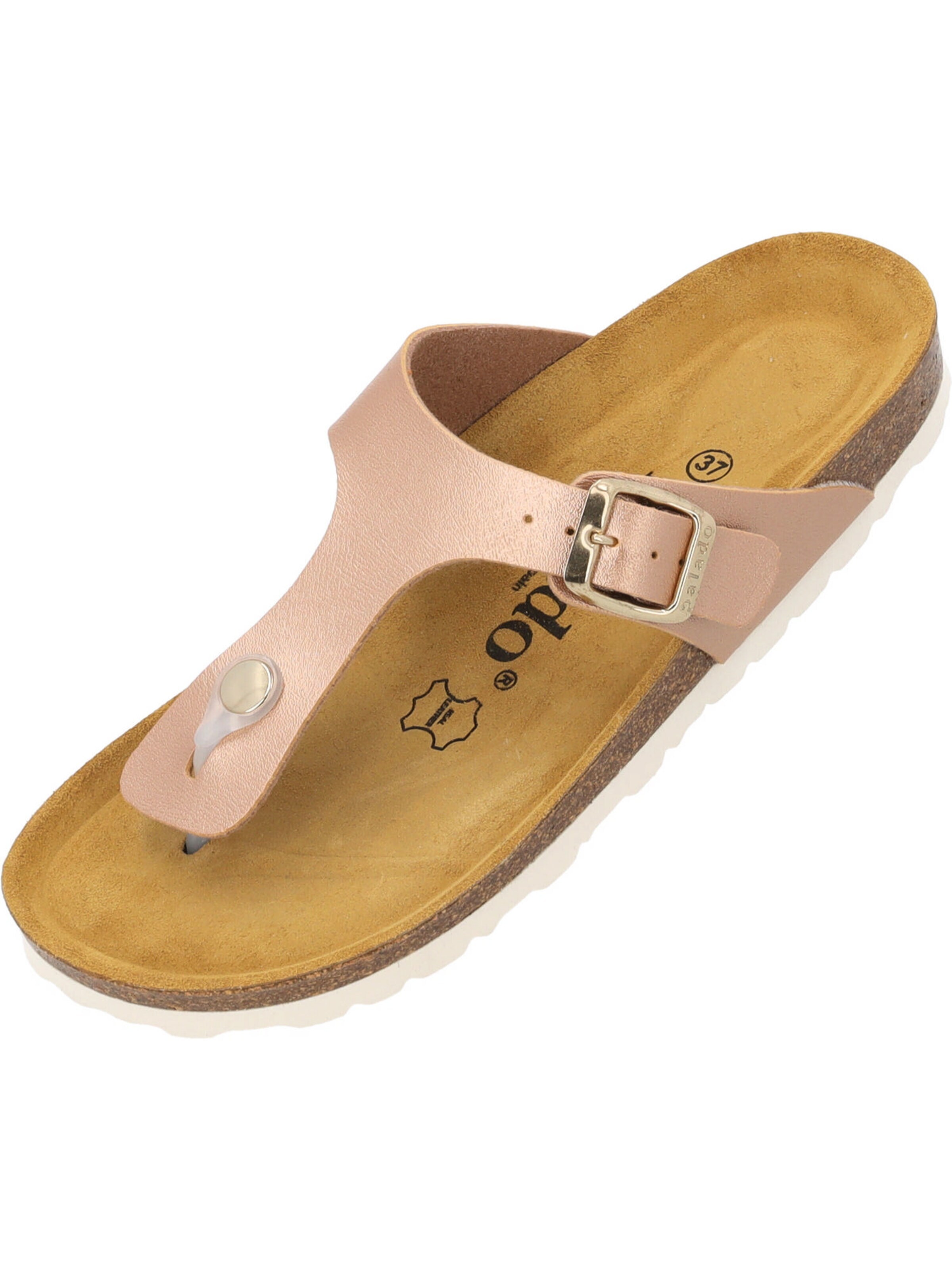 Palado T-Bar Sandals 'Kos Metallic' in Brown: front