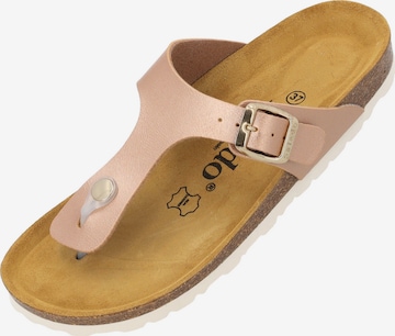 Palado T-Bar Sandals 'Kos Metallic' in Brown: front